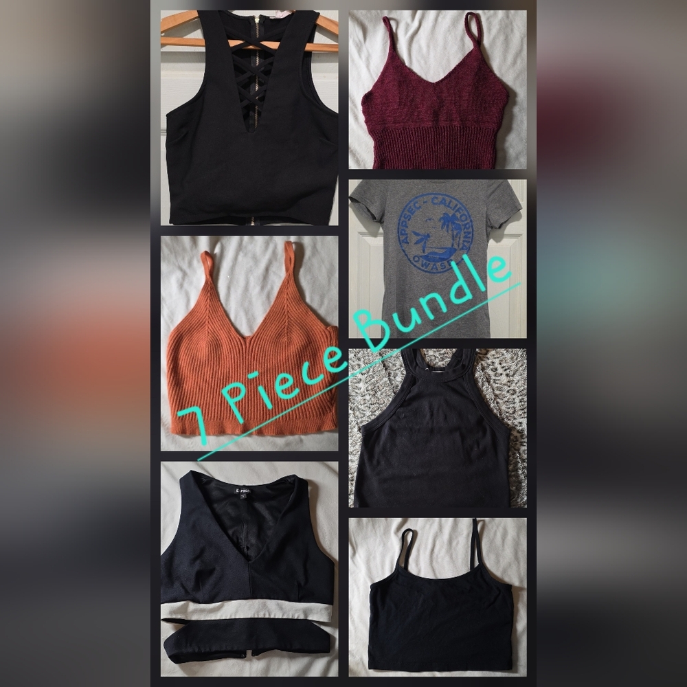 Forever 21 Express Debut Agaci Truly Madly Deeply 7 piece Cropped Top Bundle